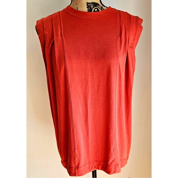 Lululemon Modal Pleated Shoulder Tank Top in Red Rock, Sz 4 - Picture 4 of 11